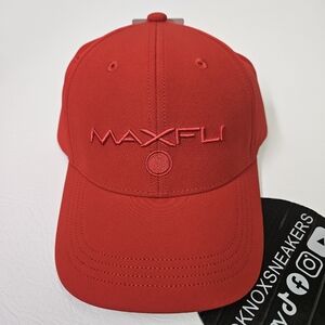 Maxfli Tech Cap Red Golf Hat Strap Back One Size Fits Most